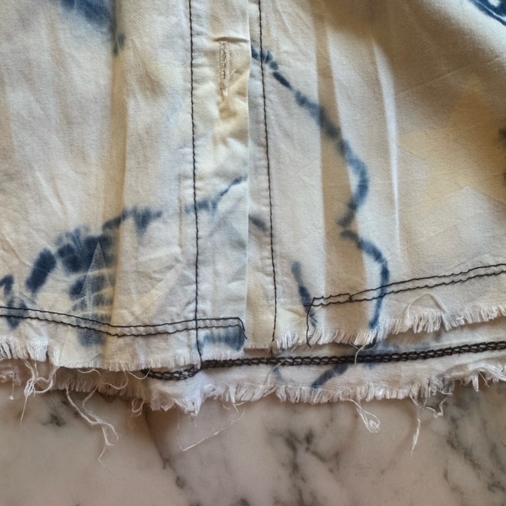 VTG Kabana Blue & White Tie-Dye Star Print Button Down Shirt Women’s – PTP 23.5” - Picture 3 of 9